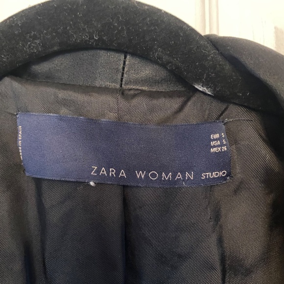 A831 ZARA STUDIO BLACK VELVET GOLD BUTTONS TUXEDO SILK JACKET COAT BLAZER - S - Picture 2 of 4
